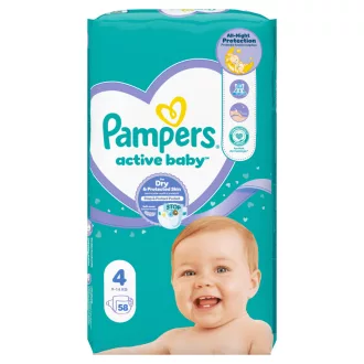   Pampers Active Baby Pelenka, Méret: 4, 58 db Pelenka, 9kg-14kg
