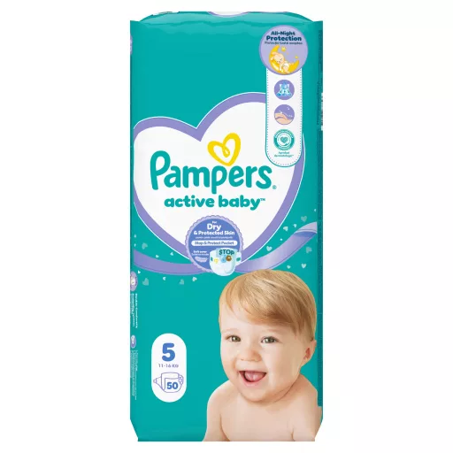 Pampers Active Baby Pelenka, Méret: 5, 50 db Pelenka, 11kg-16kg