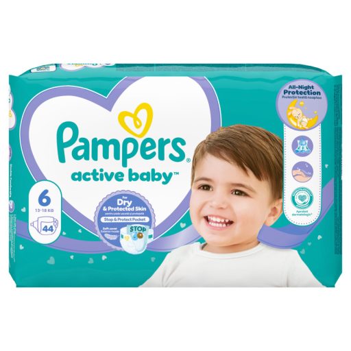 Pampers Active Baby Pelenka, Méret: 6, 44 db Pelenka, 13kg-18kg