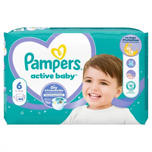 Pampers Active Baby Pelenka, Méret: 6, 44 db Pelenka, 13kg-18kg