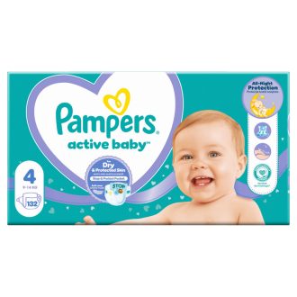   Pampers Active Baby Pelenka, Méret: 4, 132 db Pelenka, 9kg-14kg