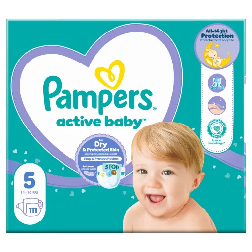 Pampers Active Baby Pelenka, Méret: 5, 111 db Pelenka, 11kg-16kg