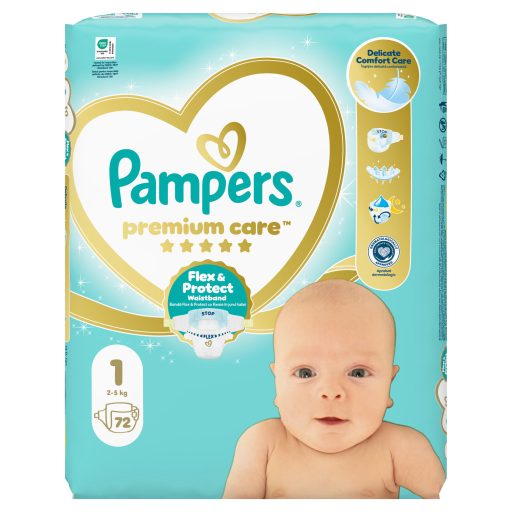 Pampers Premium Care, Méret: 1, 72 Pelenka, 2kg-5kg