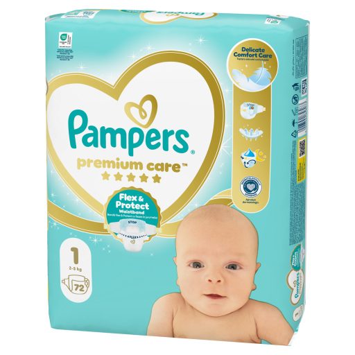 Pampers Premium Care, Méret: 1, 72 Pelenka, 2kg-5kg