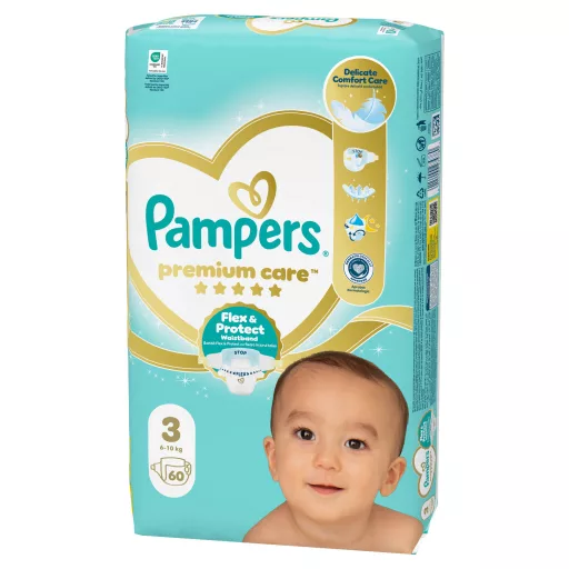 Pampers Premium Care, Méret: 3, 60 Pelenka, 6kg-10kg