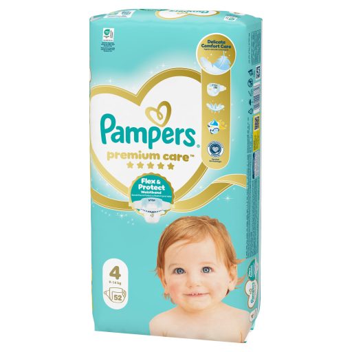 Pampers Premium Care, Méret: 4, 52 Pelenka, 9kg-14kg