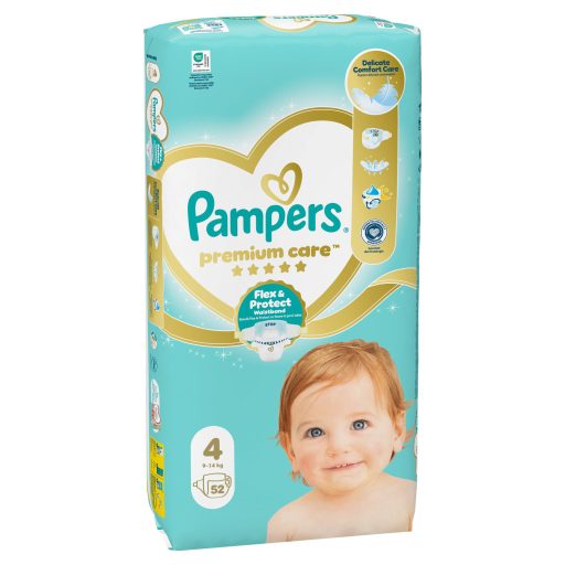 Pampers Premium Care, Méret: 4, 52 Pelenka, 9kg-14kg