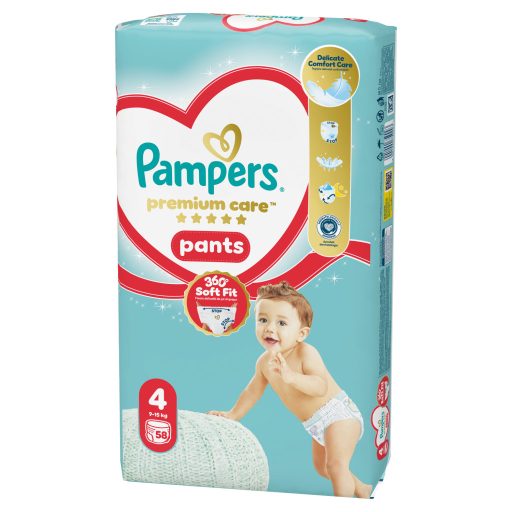 Pampers Premium Care Bugyipelenka, Méret: 4, 58 db, 9kg-15kg