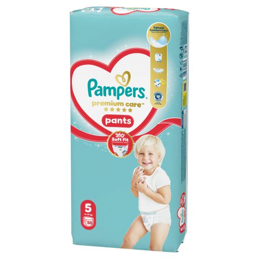 Pampers Premium Care Bugyipelenka, Méret: 5, 50 db Pelenka, 11kg-17kg