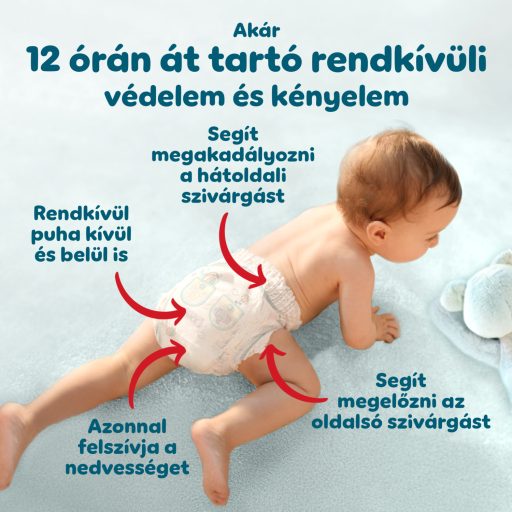 Pampers Premium Care Bugyipelenka, Méret: 5, 50 db Pelenka, 11kg-17kg