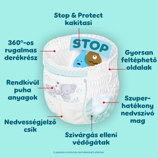 Pampers Premium Care Bugyipelenka, Méret: 5, 50 db Pelenka, 11kg-17kg