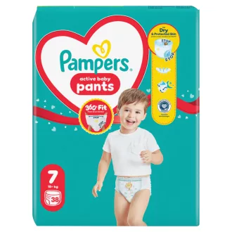   Pampers Active Baby Bugyipelenka, Méret 7, 38 Bugyipelenka, 15kg+