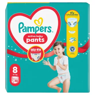   Pampers Active Baby Bugyipelenka, Méret 8, 32 Bugyipelenka, 17kg+