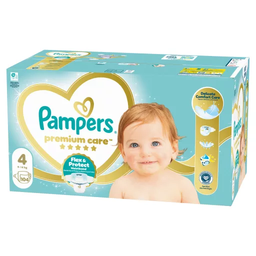 Pampers Premium Care Pelenka, Méret: 4, 104 db, 9kg-14kg