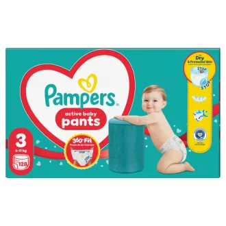   Pampers Active Baby Bugyipelenka, Méret 3, 128 Bugyipelenka, 6kg-11kg