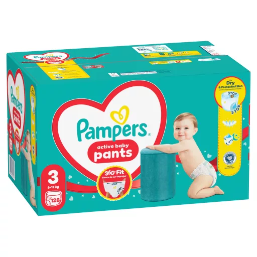 Pampers Active Baby Bugyipelenka, Méret 3, 128 Bugyipelenka, 6kg-11kg