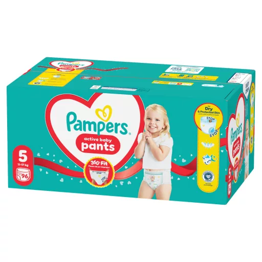 Pampers Active Baby Bugyipelenka, Méret: 5, 96 db Pelenka, 11kg-17kg