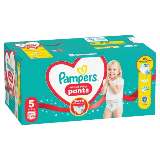 Pampers Active Baby Bugyipelenka, Méret: 5, 96 db Pelenka, 11kg-17kg