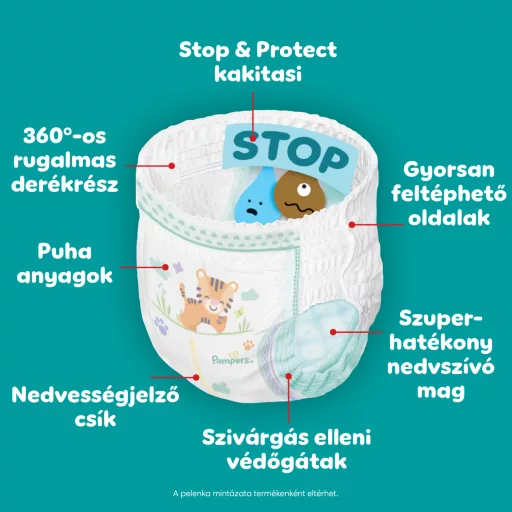 Pampers Active Baby Bugyipelenka, Méret: 5, 96 db Pelenka, 11kg-17kg