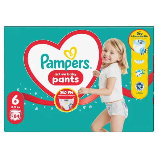 Pampers Active Baby Bugyipelenka, Méret: 6, 84 db Pelenka, 13kg-19kg