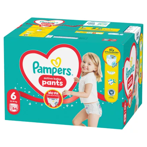 Pampers Active Baby Bugyipelenka, Méret: 6, 84 db Pelenka, 13kg-19kg