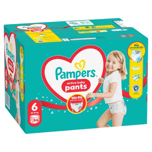 Pampers Active Baby Bugyipelenka, Méret: 6, 84 db Pelenka, 13kg-19kg