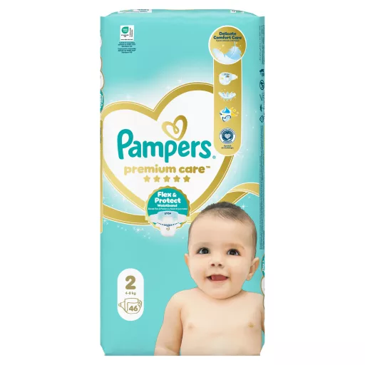 Pampers Premium Care Pelenka, Méret: 2, 46 db, 4kg-8kg