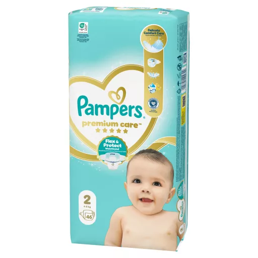 Pampers Premium Care Pelenka, Méret: 2, 46 db, 4kg-8kg