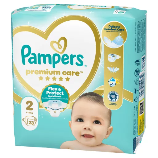 Pampers Premium Care Pelenka, Méret: 2, 23 db, 4kg-8kg