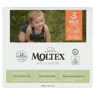   Moltex Pure & Nature ÖKO nadrágpelenka méret: 3 Midi, 4-9 kg, 33 db
