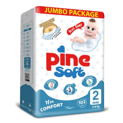 Pine Soft Jumbo pelenka S2 102db 3-6kg mini
