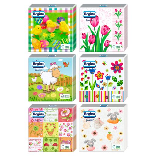 Regina húsvéti szalvéta 1 rétegű 20db 33x33cm többféle