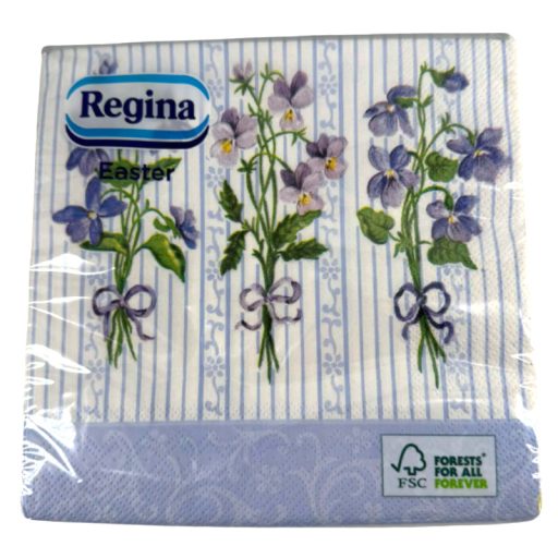 Regina szalvéta 1 rétegű 20db 33x33cm - Tavaszi ibolyák