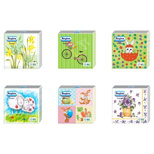Regina húsvéti szalvéta 3 rétegű 15db 33x33cm többféle