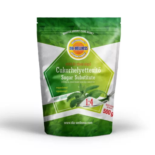 Dia-Wellness erytrit és stevia alapú cukorhelyettesítő 1:4 500 g
