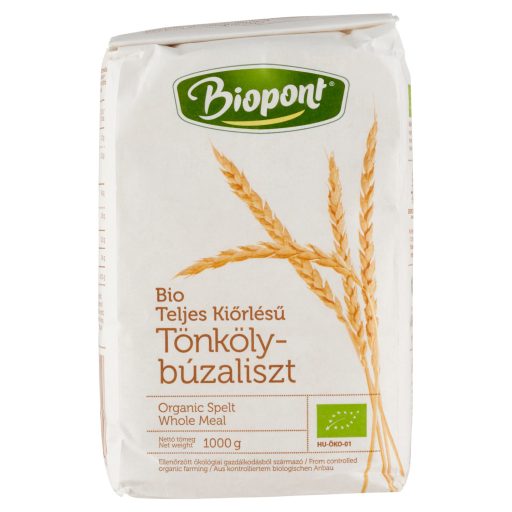 Biopont bio teljes kiőrlésű tönkölybúzaliszt 1000 g