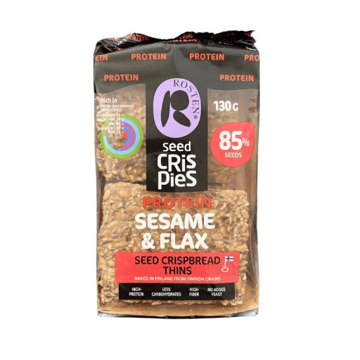 Rosten Crispies ropogós kenyérszelet 130g 8db szezám- és lenmagos magas proteintartalmú