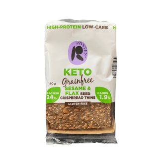   Rosten Keto ropogós kenyérszelet 130g 8db szezám- és lenmagos gluténmentes magas proteintartalmú