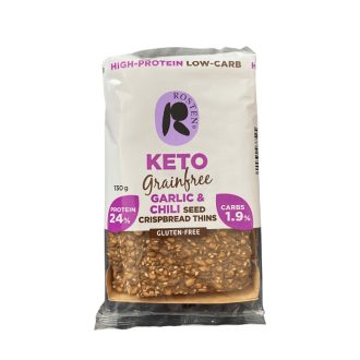   Rosten Keto ropogós kenyérszelet 130g 8db fokhagymás-chilis gluténmentes magas proteintartalmú