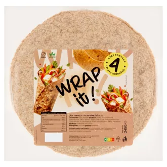 Wrap It teljes kiőrlésű lágy tortilla 4 db 245 g