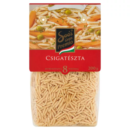 Soós Gran Premio csigatészta 8 tojásos durumtészta 200 g