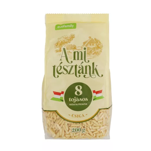 A mi tésztánk száraztészta 200g Csiga 8 tojásos