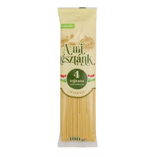 A mi tésztánk száraztészta 400g Spagetti 4 tojásos