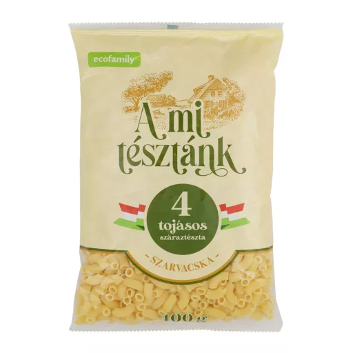 A mi tésztánk száraztészta 400g Szarvacska 4 tojásos
