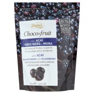   Zàini szeder-, fekete ribizli- és acai bogyó ízű gyümölcscukorkák étcsokoládé bevonattal 125 g