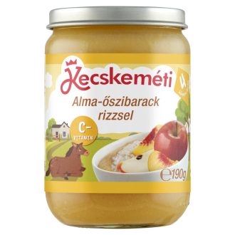   Kecskeméti alma-őszibarack gyümölcskészítmény rizzsel bébidesszert 4 hónapos kortól 190 g