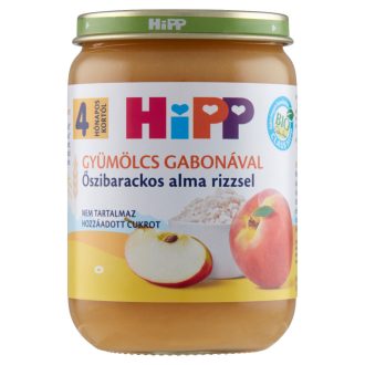   HiPP BIO őszibarackos alma rizzsel bébidesszert 4 hónapos kortól 190 g