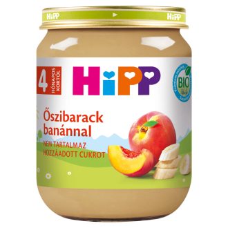   HiPP bio őszibarack banánnal bébidesszert 4 hónapos kortól 125 g