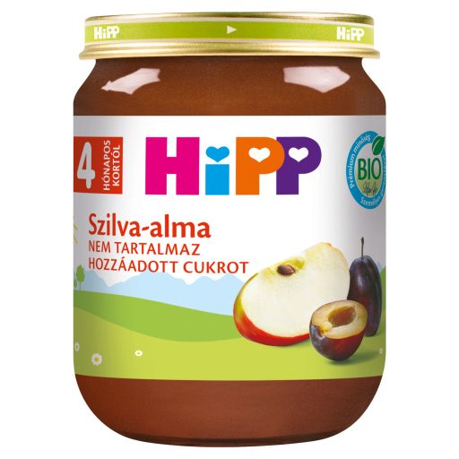 HiPP bio szilva-alma bébidesszert 4 hónapos kortól 125 g