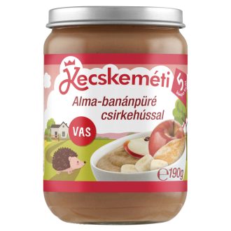   Kecskeméti alma-banánpüré csirkehússal bébiétel 5 hónapos kortól 190 g